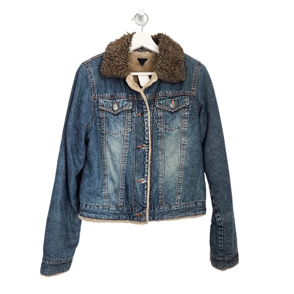 American Vintage Jackets & Blazers - Vintage Y2K Lapis Fleece Lined Button Down Jean Jacket M